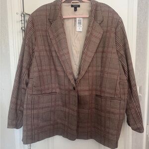 Torrid Brown Plaid Blazer Relaxed Fit